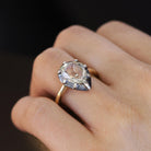 Antique 2 Carat Rose Cut Pear Diamond Georgian Revival Engagement Ring