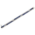 Art Deco 12 Carats Diamond & Sapphire Geometric Line Bracelet