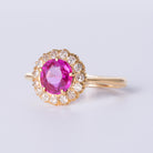 Antique Victorian GIA 1.25 Ct Unheated Burma Pink Sapphire Halo Engagement Ring