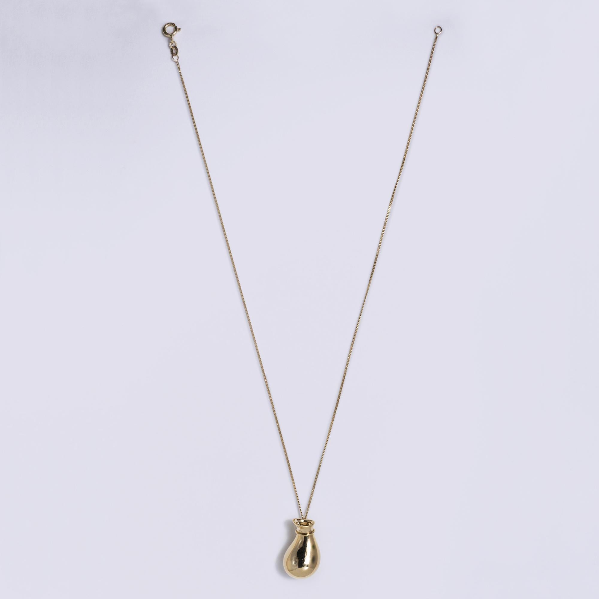 Vintage Elsa Peretti Tiffany & Co 18K Gold Bottle Jug Pendant Necklace