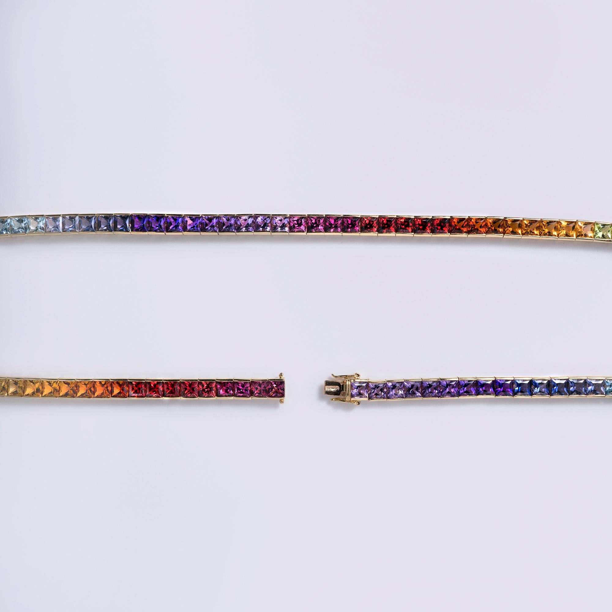 Signed H. Stern 33.50 Carats Multi-Gemstone Rainbow Necklace