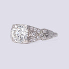 Antique Art Deco 1.64 Carat Old European Cut Diamond Engraved Engagement Ring
