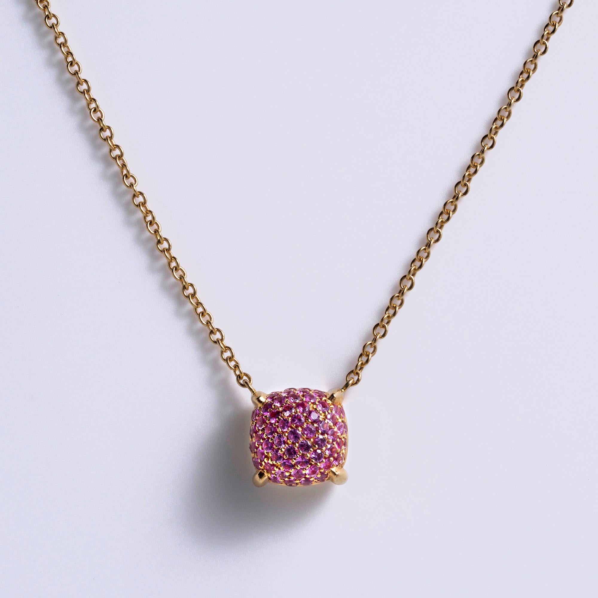 Tiffany & Co Paloma Picasso Pink Sapphire 18k Rose Gold Sugar Stacks Necklace