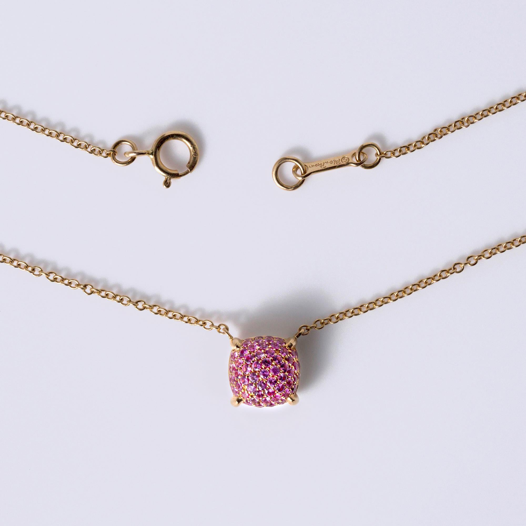 Tiffany & Co Paloma Picasso Pink Sapphire 18k Rose Gold Sugar Stacks Necklace