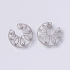 5 Carat Diamond White Gold Front Facing Scrolling Hoop Earrings
