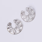 5 Carat Diamond White Gold Front Facing Scrolling Hoop Earrings