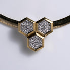 Vintage Van Cleef & Arpels 18K Yellow Gold Diamond Honeycomb Pendant 1970s