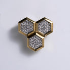 Vintage Van Cleef & Arpels 18K Yellow Gold Diamond Honeycomb Pendant 1970s