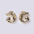 Vintage Signed Italian Gold Equestrian Horse Earrings