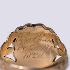 Antique Georgian Garnet Pearl & Enamel Mourning Ring, 1820