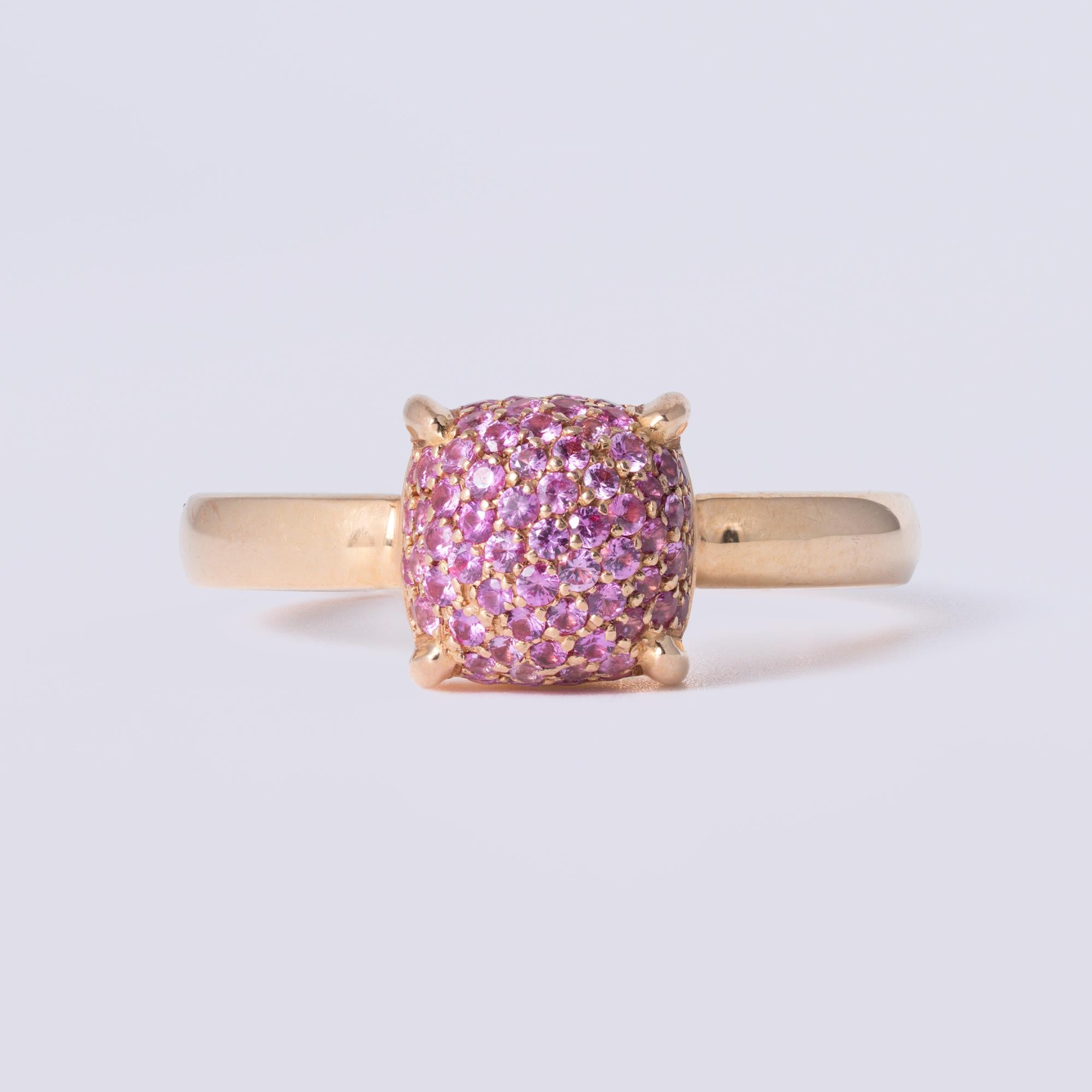 Tiffany & Co Paloma Picasso Pink Sapphire 18k Rose Gold Sugar Stack Ring