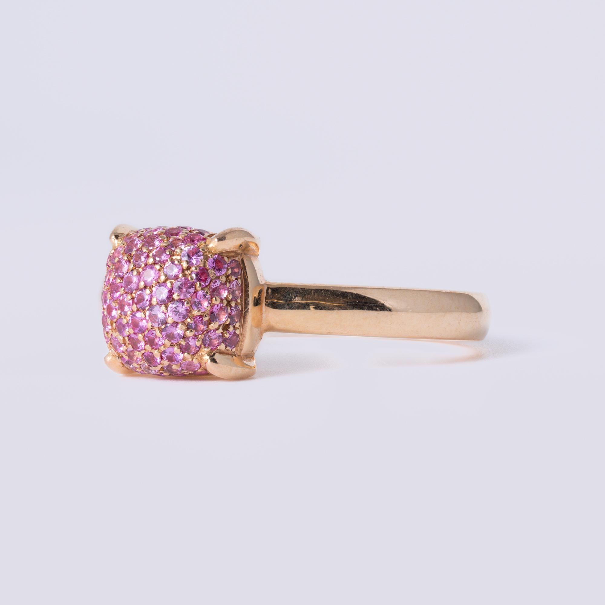 Tiffany & Co Paloma Picasso Pink Sapphire 18k Rose Gold Sugar Stack Ring