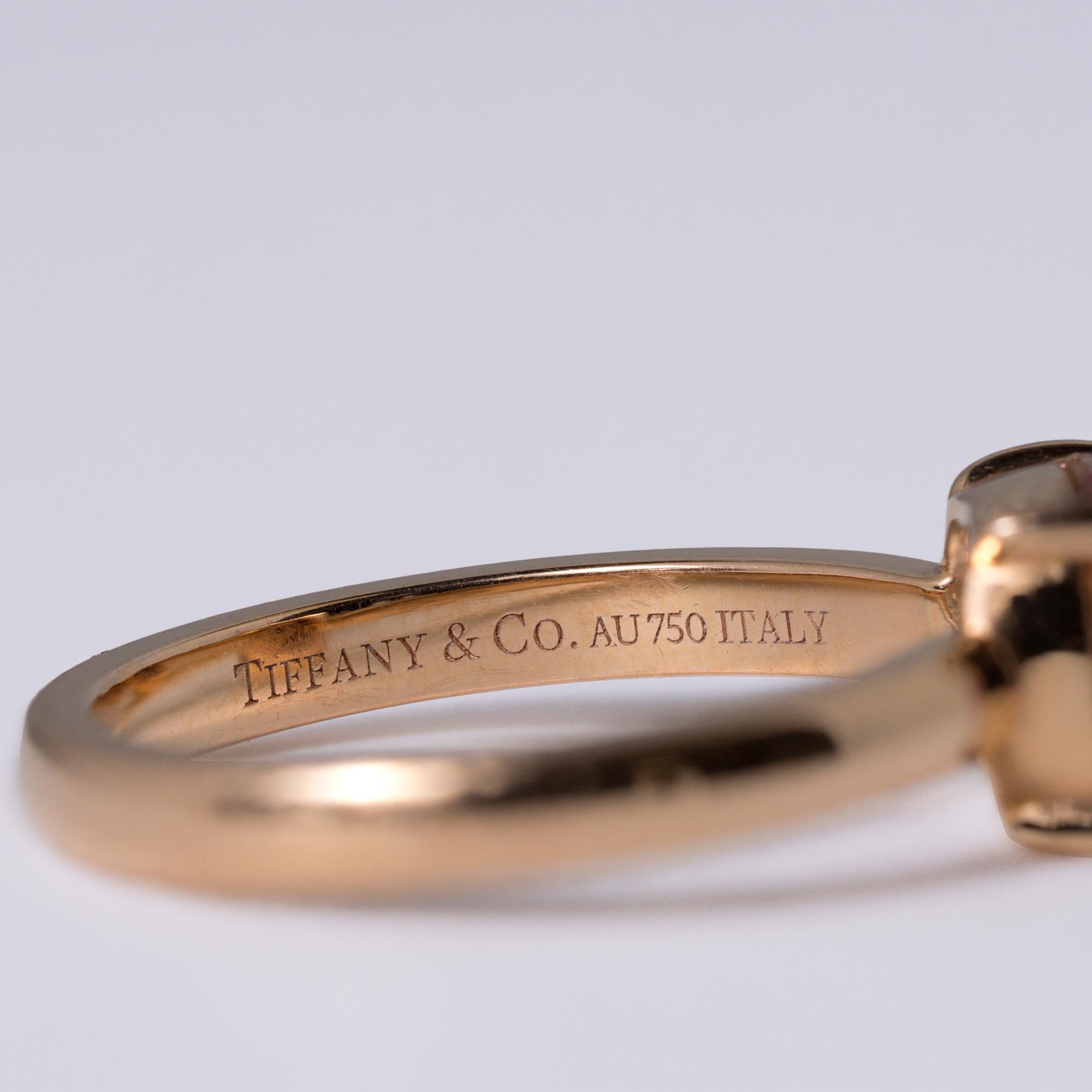 Tiffany & Co Paloma Picasso Pink Sapphire 18k Rose Gold Sugar Stack Ring