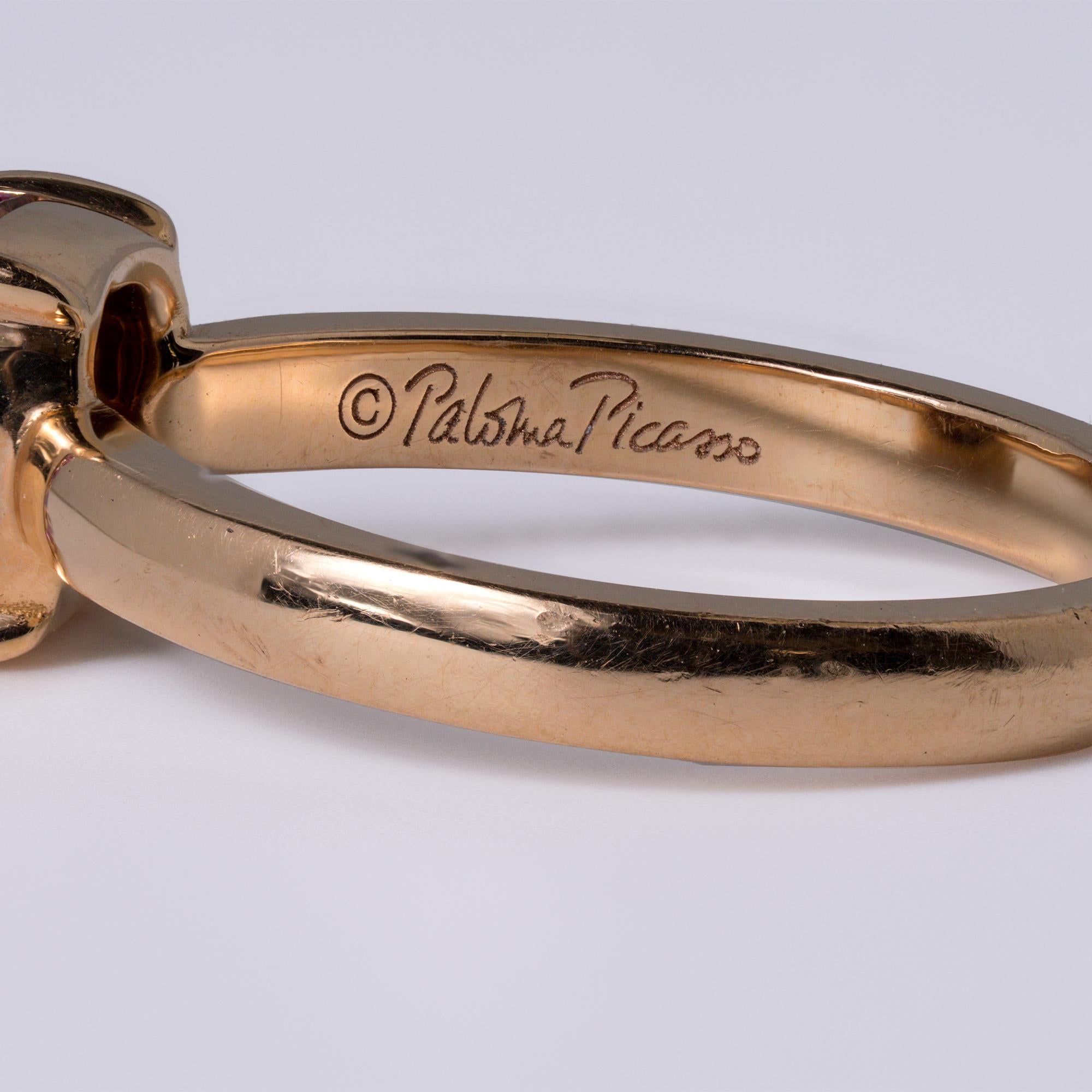 Tiffany & Co Paloma Picasso Pink Sapphire 18k Rose Gold Sugar Stack Ring