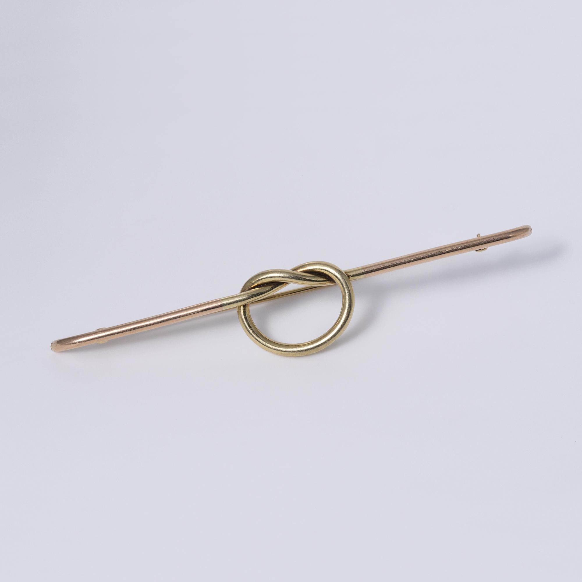 Vintage Retro 1940s Tiffany & Co 14k Two-Tone Love Knot Brooch Pin