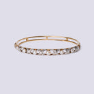 Antique Edwardian Diamond & Pearl 14k/Platinum Bangle Bracelet