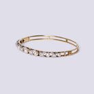 Antique Edwardian Diamond & Pearl 14k/Platinum Bangle Bracelet