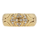Vintage BVLGARI Alveare Gold & Diamond Wide Band Ring