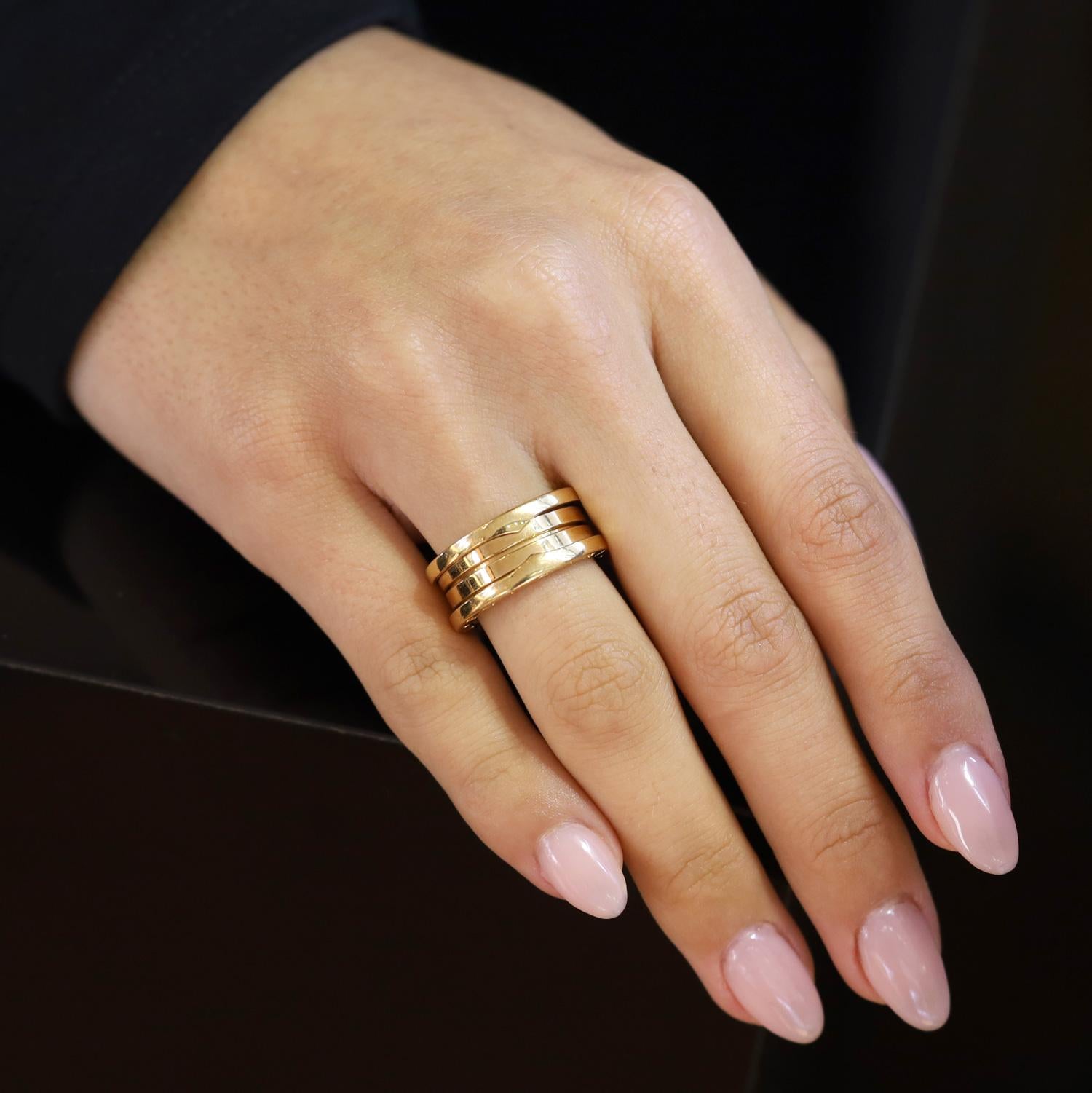 Estate BVLGARI B.Zero1 18k Yellow Gold Size 5 Three Band Ring