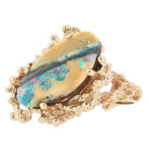 Brutalist Boulder Opal & 14k Gold Nugget Ring