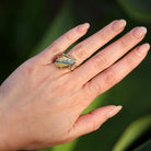 Brutalist Boulder Opal & 14k Gold Nugget Ring