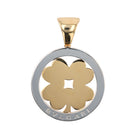 Vintage Bvlgari Tondo Four Leaf Clover 18k Gold 2 Tone Pendant