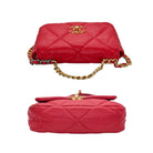 Chanel 19 Red Lambskin Quilted Medium Flap Bag Red