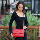 Chanel 19 Red Lambskin Quilted Medium Flap Bag Red