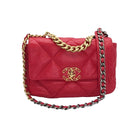 Chanel 19 Red Lambskin Quilted Medium Flap Bag Red
