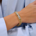 Vintage Estate 1.78 Carat Diamond 4 Strand Heavy 14k Gold Rope Chain ID Bracelet