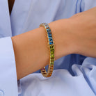 Estate H. Stern Rainbow Gemstone 18k Gold Tennis Bracelet
