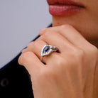 Sophia D. Art Deco Revival Diamond and Sapphire 3.67 Ct Toi Et Moi Platinum Ring
