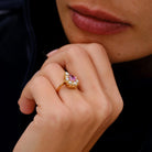 Antique Victorian 20k Gold Pink Sapphire And Pearl Halo Engagement Ring