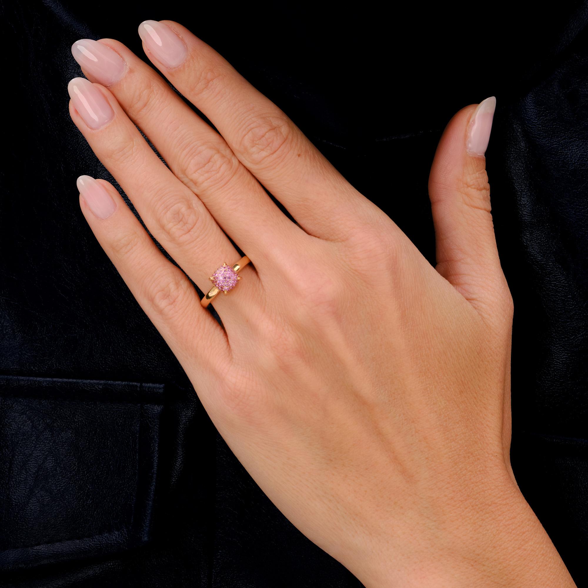 Tiffany & Co Paloma Picasso Pink Sapphire 18k Rose Gold Sugar Stack Ring