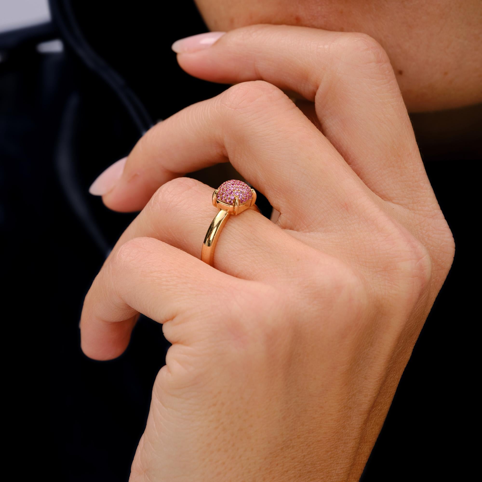 Tiffany & Co Paloma Picasso Pink Sapphire 18k Rose Gold Sugar Stack Ring