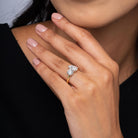 GIA 3 Carat Pear & Round Double Diamond Toi Et Moi Engagement Ring