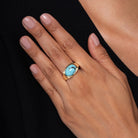 Vintage 1970s Men's Turquoise & 14k Gold Ring