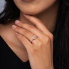 Oval Morganite and Diamond 14k Rose Gold Halo Engagement Ring