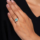 GIA Certified 2.68 Carat Paraiba Tourmaline & Diamond Engagement Ring