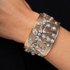 Retro 7 Carat Old European Diamond Wide Cuff Bangle Bracelet