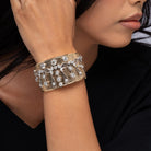 Retro 7 Carat Old European Diamond Wide Cuff Bangle Bracelet