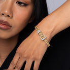 Vintage 14k Gold Rope Diamond Adjustable Belt Buckle Bracelet