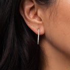 Estate Tiffany & Co Metro Collection White Gold Diamond Hoop Earrings
