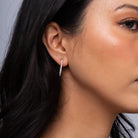 Estate Tiffany & Co Metro Collection White Gold Diamond Hoop Earrings