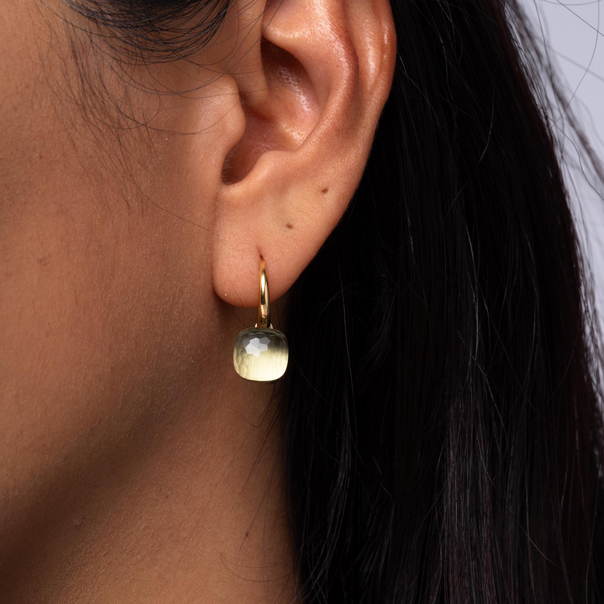 Pomellato Nudo Petit Prasiolite 18k Rose Gold Dangle Earrings