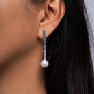 Mikimoto Elements of Life Denim Blue Ombré Sapphire Pearl Drop Earrings