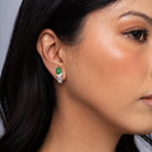 Estate Natural Imperial Jade and Diamond Earrings