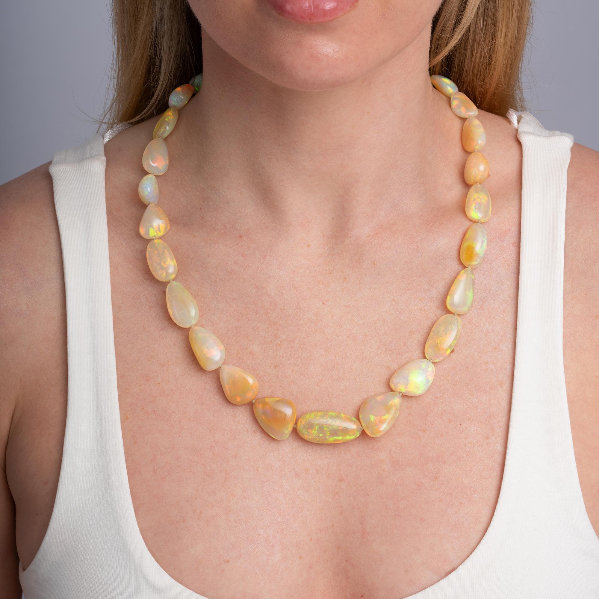 281 Carat Gem Quality Opal Beads Necklace