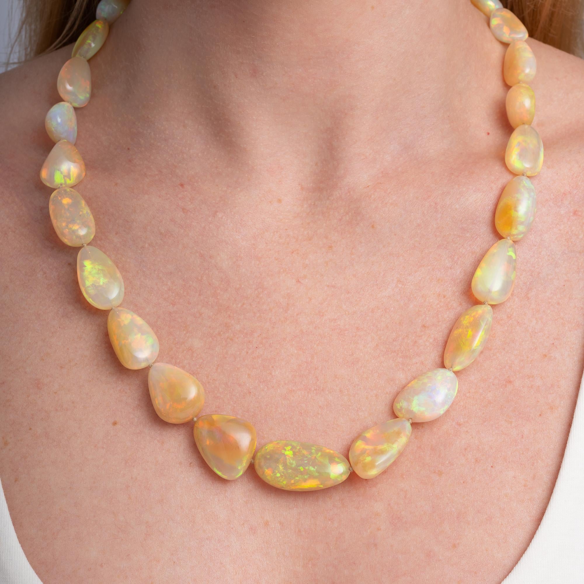 281 Carat Gem Quality Opal Beads Necklace