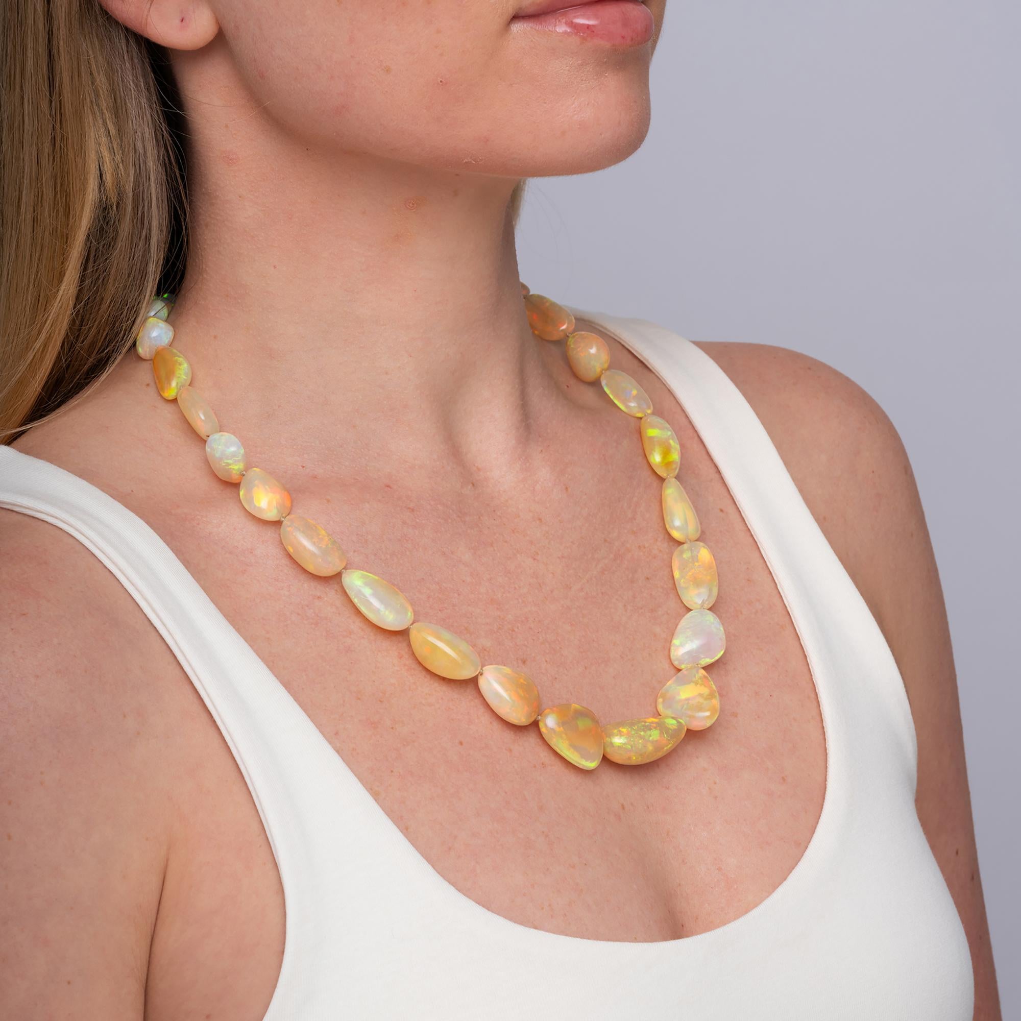 281 Carat Gem Quality Opal Beads Necklace